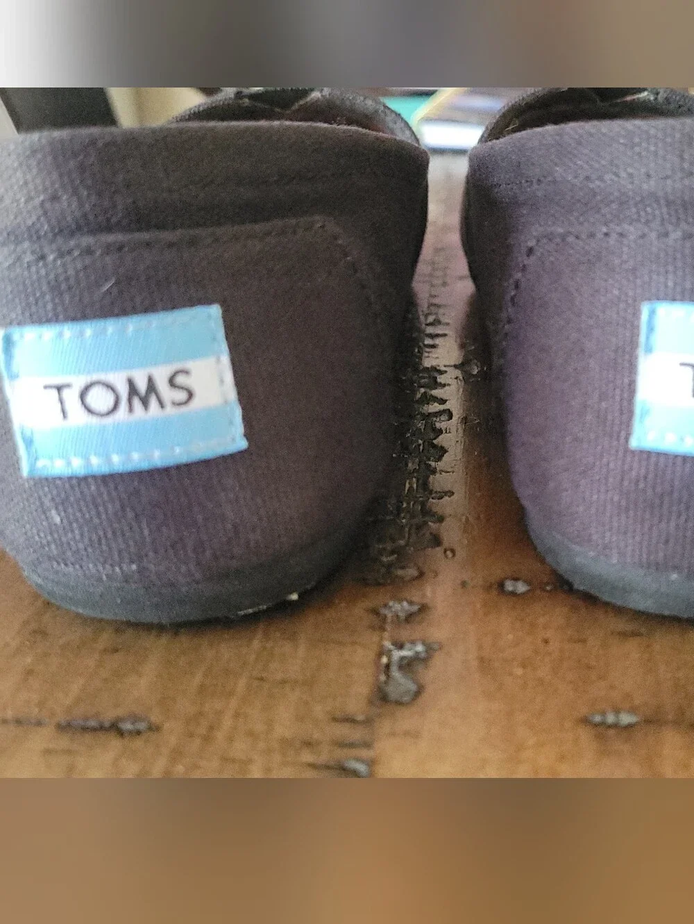 Toms Women's Canvas Slip-On Flats in Black with Multicolor Lining